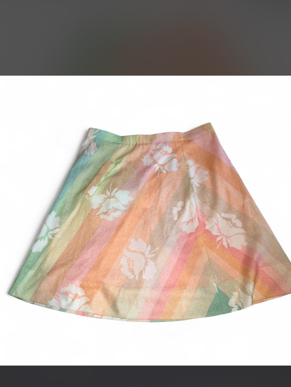 Pastel Multi-Stripe Floral Circle Skirt